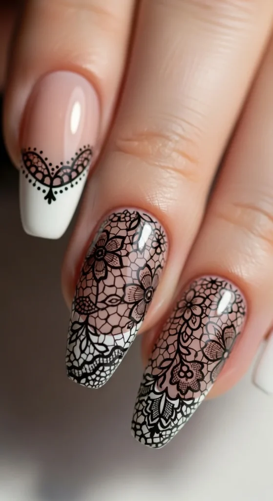 12. Lace-Inspired Black Tips.webp