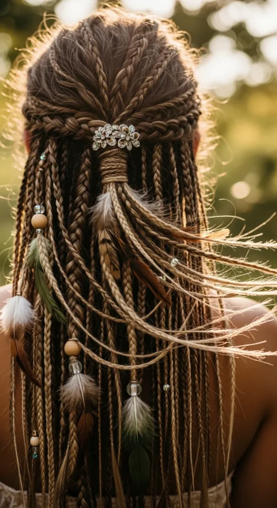 14. Layered Braids with Feather and Bead Mix.webp