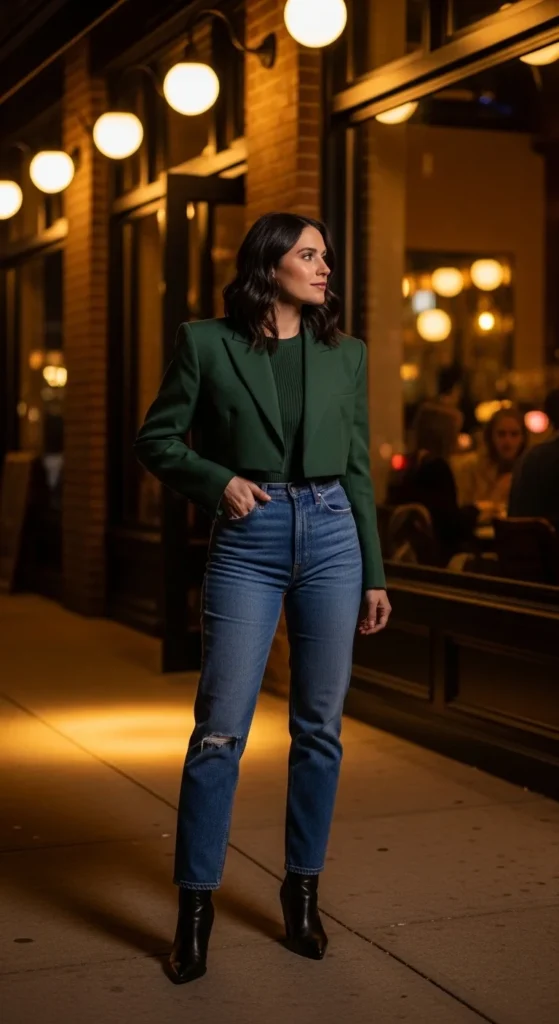 16. Cropped Jacket with High-Waist Jeans.webp