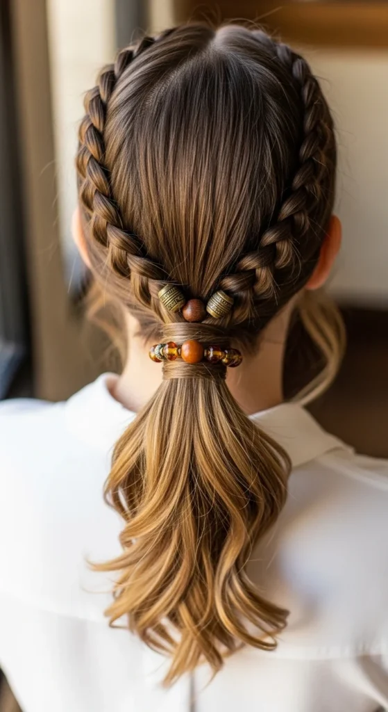 17. Low Beaded Pony with Side Braids.webp