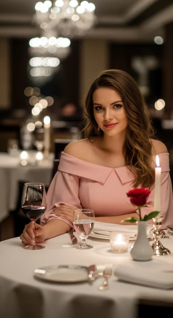 18. Off-Shoulder Dress with Simple Jewelry.webp