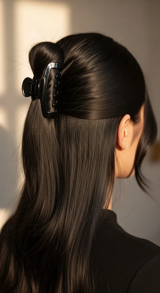 19. Minimal Clip Half-Up Modern Witch Hair.webp
