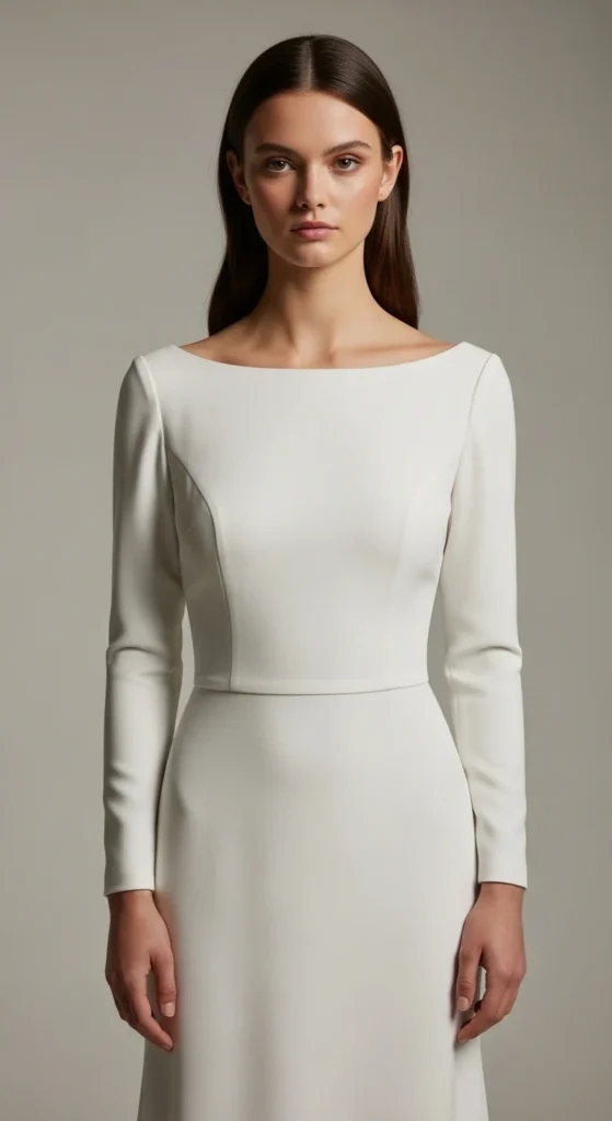 2. Sleek Crepe Long Sleeves for a Modern Bride.webp