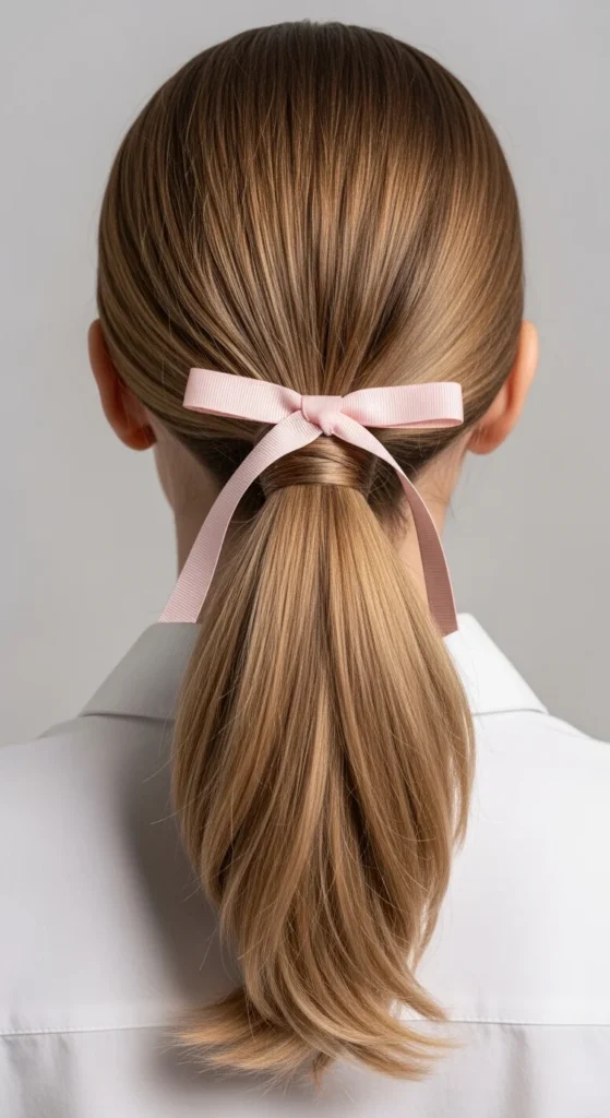 20. Ribbon-Tied Low Ponytail.webp