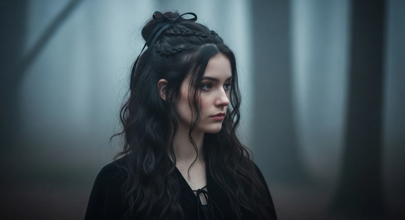 21 Aesthetic Witch Hairstyles Half Up Half Down for Soft, Dark Romance