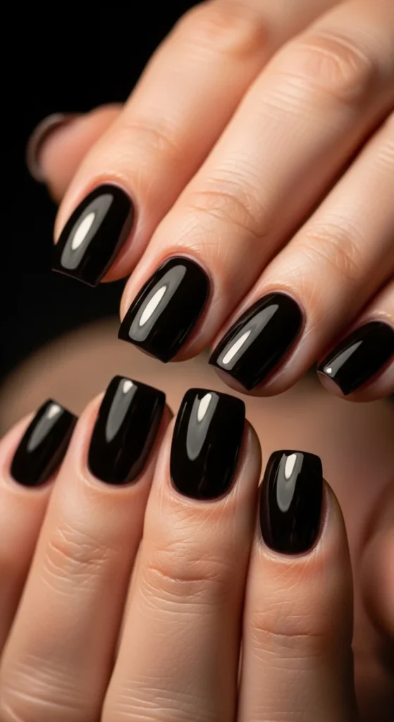 21. Short Dark Nails with Glossy Finish.webp