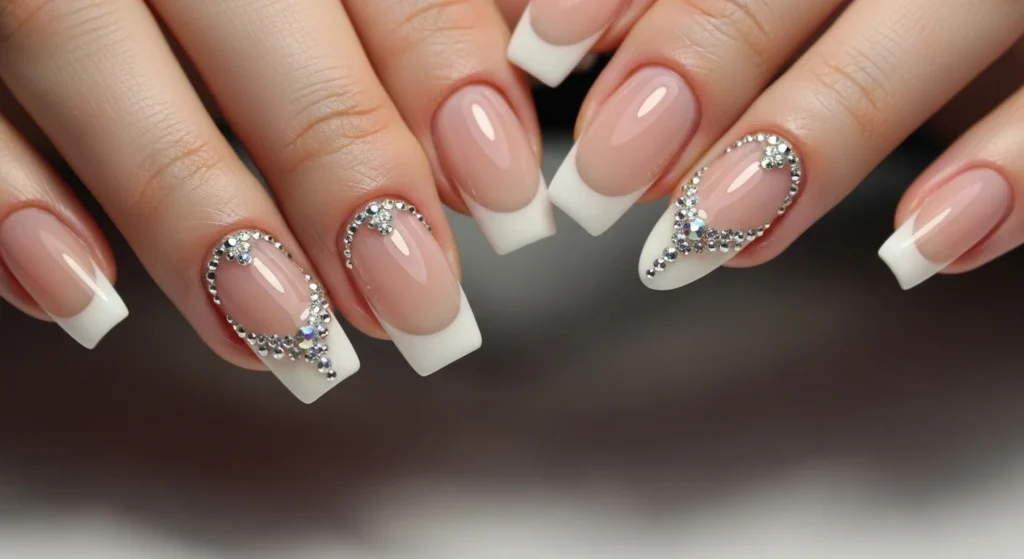 24 Dazzling French Nails with Gems That Look Like Jewelry.webp