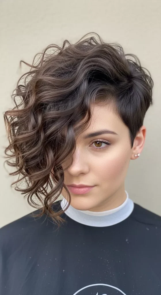3. Asymmetrical Curly Pixie (Low Maintenance).webp