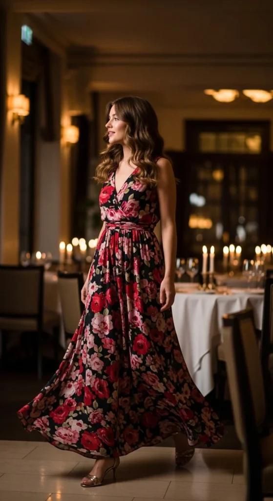 4. Floral Maxi Dress with Soft Waves.webp