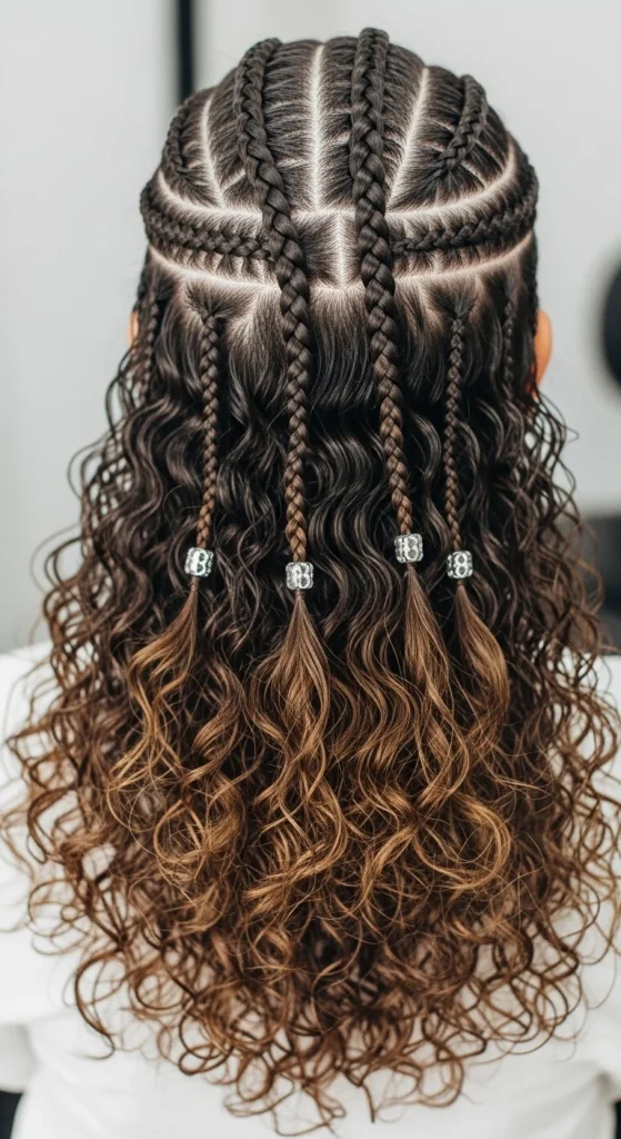 9. Curly Hair Protective Viking Braids.webp