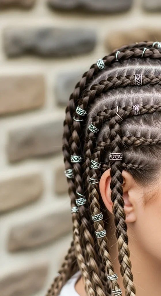 9. Side Ladder Braids with Metal Rings.webp