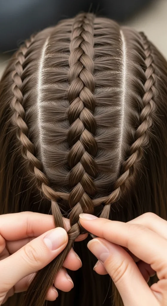 Dutch Braid the Center Section.webp