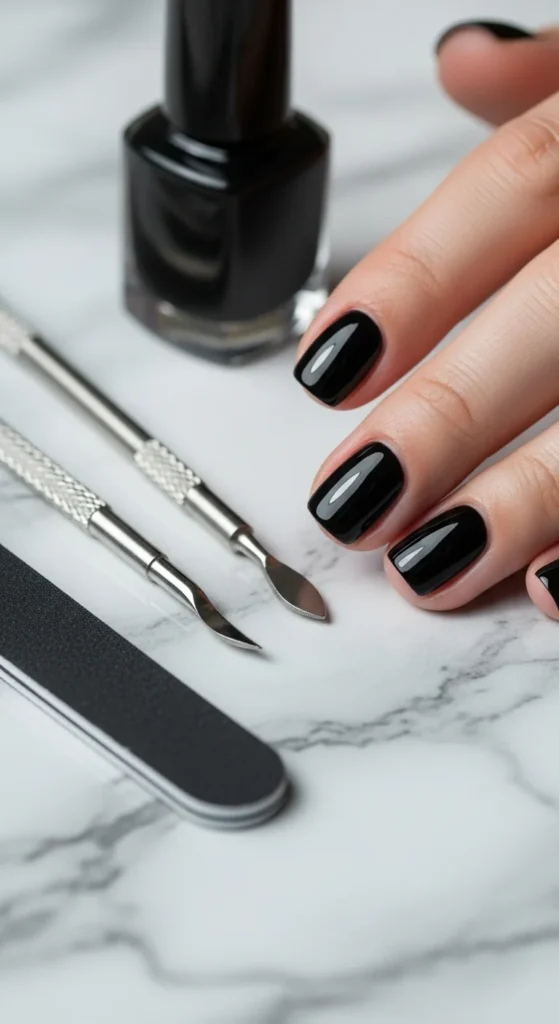 how to do black nails at home.webp