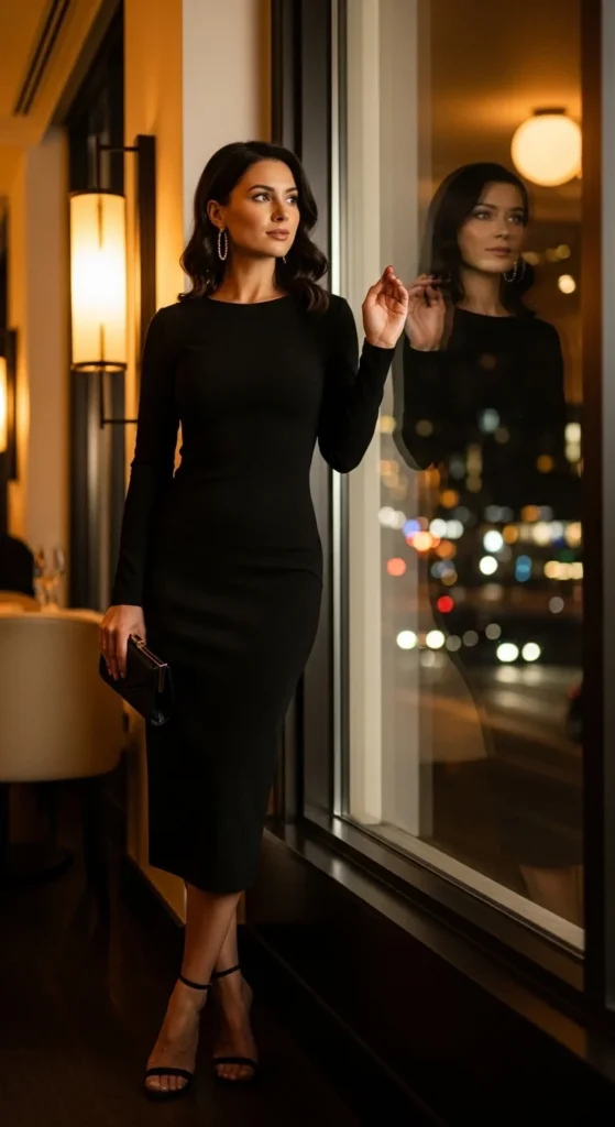 how to style a black dress for dinner date.webp