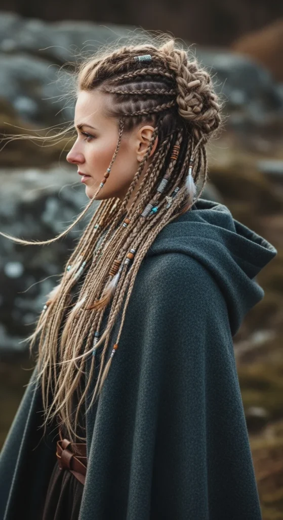 viking hairstyles for women with beads.webp