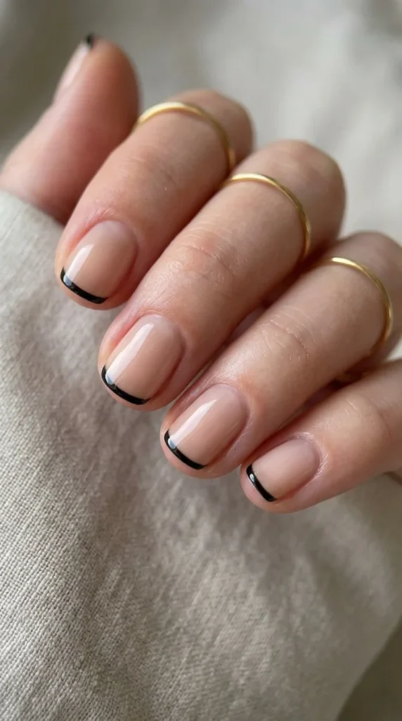 1. Black French Tips on a Nude Base.webp