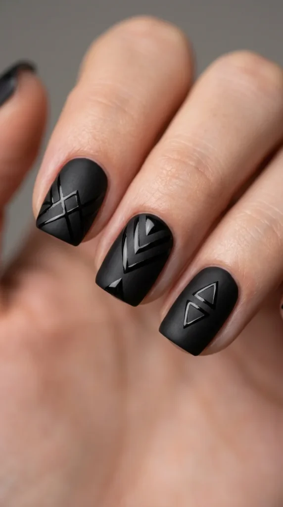 11. Matte Black with Glossy Geometric Shapes.webp