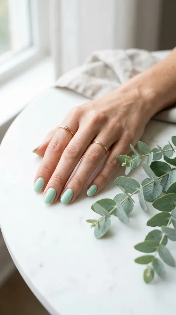 12. Soft Mint Green Minimal Mani.webp