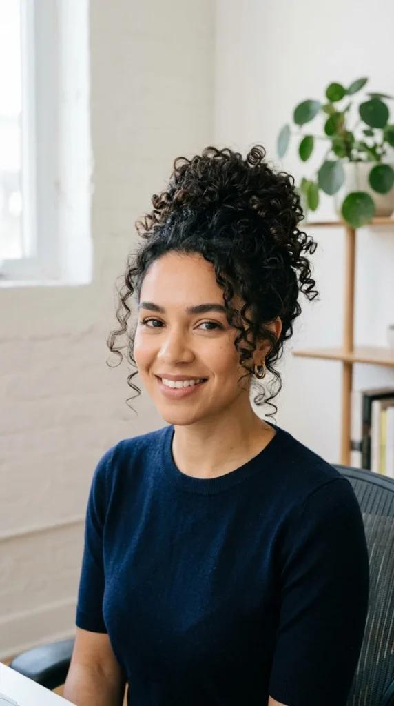 15. The Work-Friendly Messy Curly Bun.webp