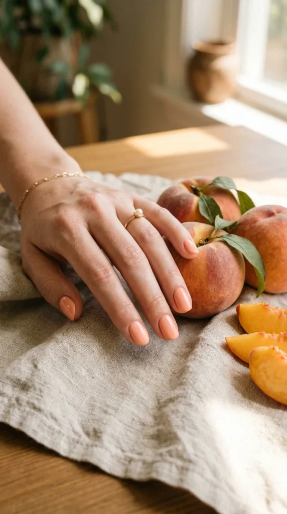 17. Soft Peach Gloss Nails.webp