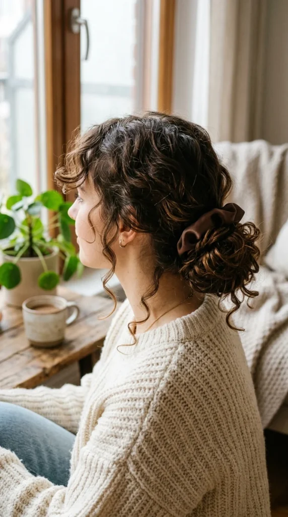 2. The Low Lived-In Curly Bun.webp