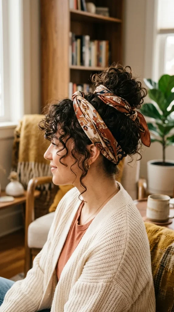 22. The Satin Scarf Wrapped Messy Bun.webp