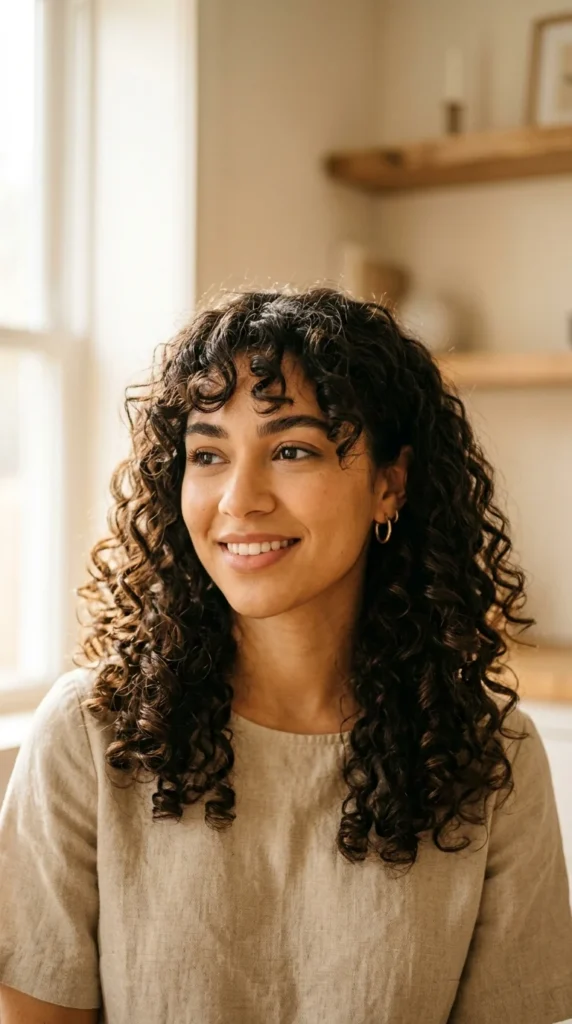 9. Curtain Bangs on Natural Curls.webp