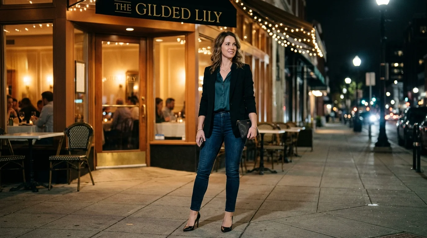 How to Wear Jeans for a Dinner Date Outfit Without Looking Too Casual