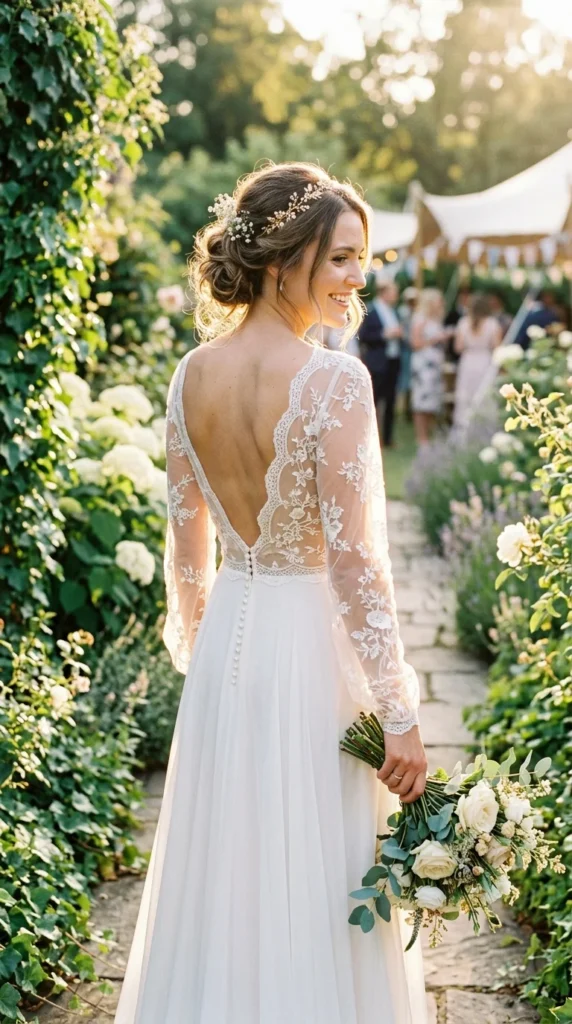 how to wear a long sleeve wedding dress in summer.webp