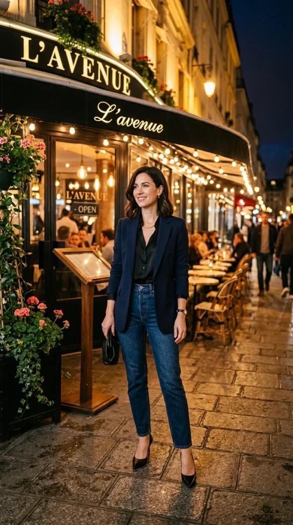 how to wear jeans for a dinner date outfit.webp