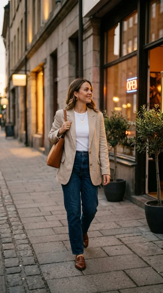 1. Dark Wash Jeans with a Relaxed Blazer.webp