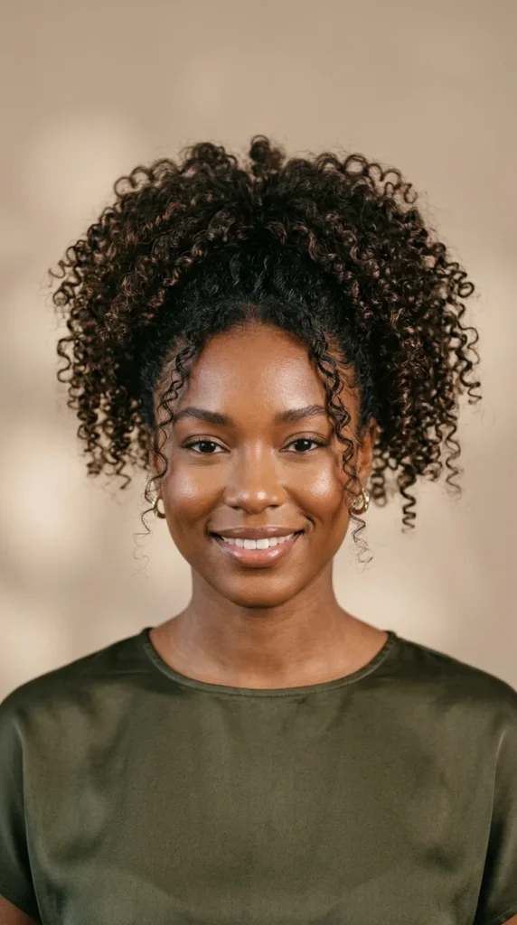 1. High Voluminous Curly Ponytail with Teased Roots.webp