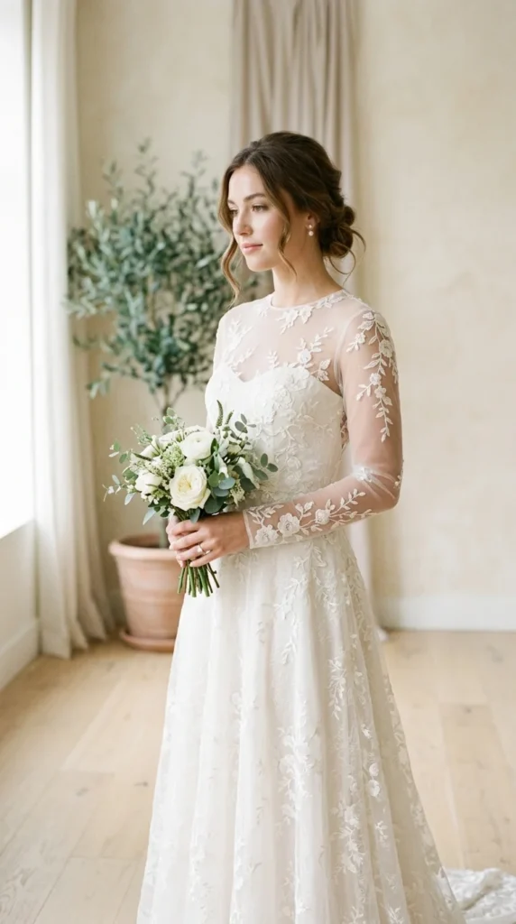 10. Illusion Jewel Neckline Lace Dress.webp