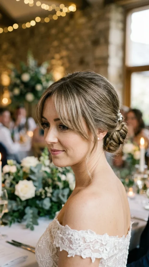 10. Low Twisted Bun with Curtain Bangs for Soft Control.webp