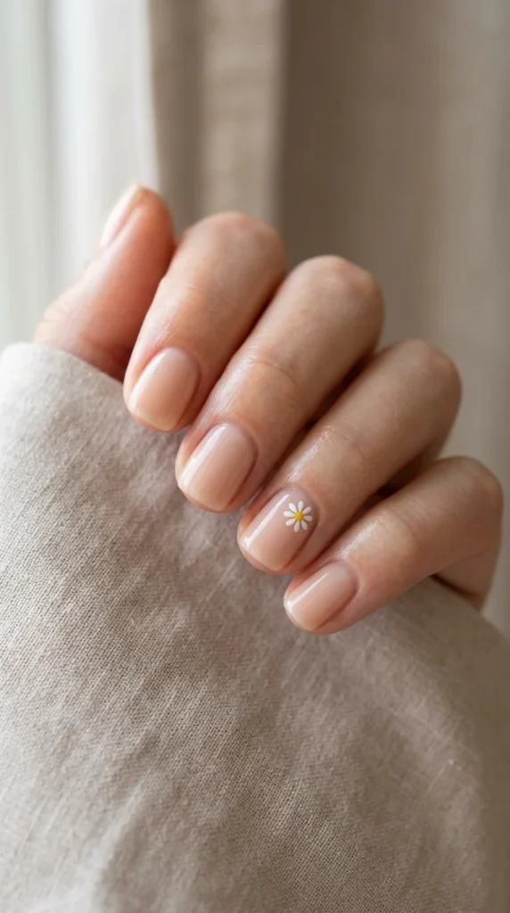10. Single Daisy Accent Nail.webp