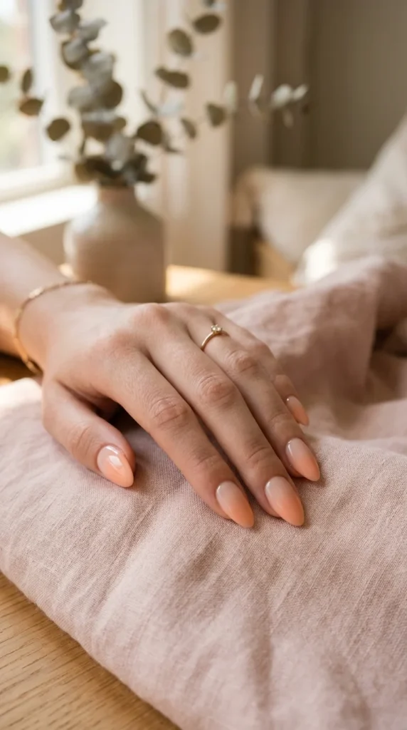 10. Soft Peach Ombre Acrylic Nails.webp