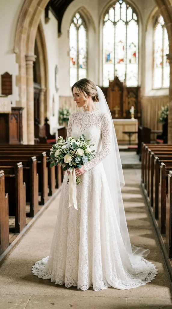12. Modest High-Neck Lace Wedding Dress.webp