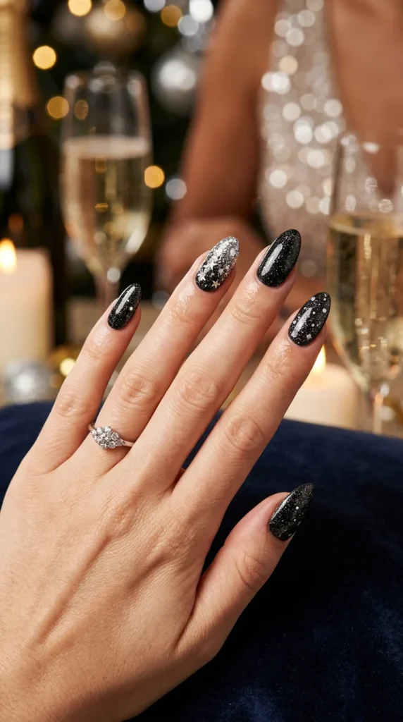 15. Black Glitter Nails for New Year Celebrations.webp