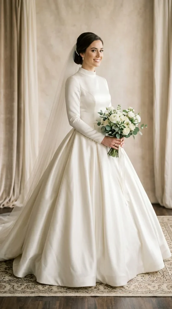 15. Satin High Neck Ball Inspired Dress.webp