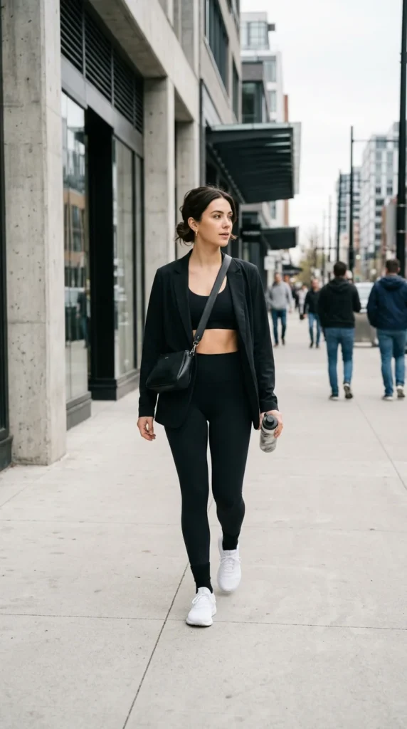 15. Sculpting Leggings with a Lightweight Blazer.webp