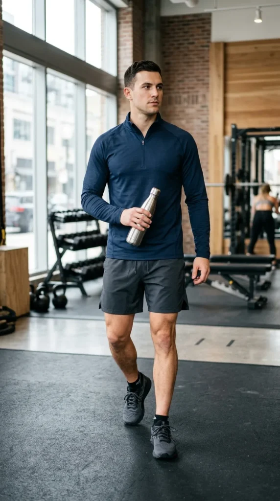 17. Lightweight Shorts with a Quarter-Zip Pullover.webp