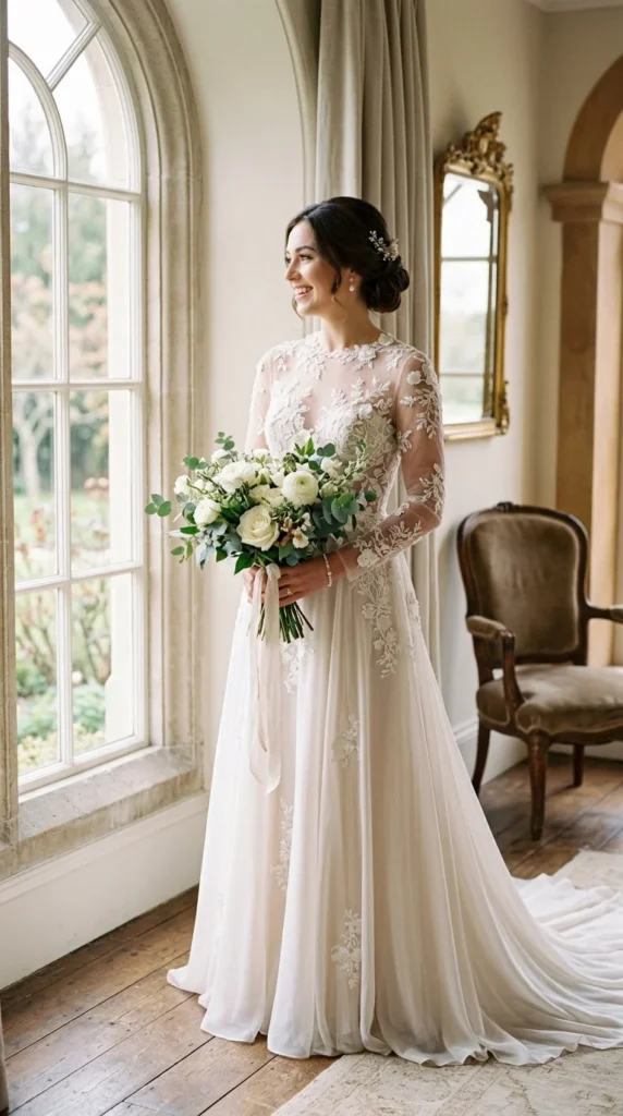 2. Illusion Sleeve Lace Wedding Dress.webp