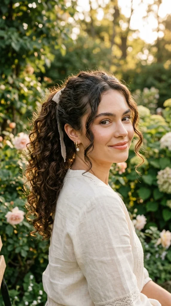20. Romantic Curly Ponytail with Soft Tendrils.webp