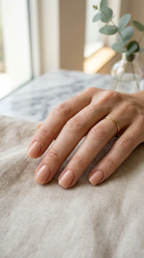 20. Short Gel X Nude Nails.webp
