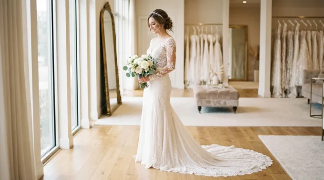21 Elegant long sleeve lace wedding dress That Adds Romantic Detail Beautifully.webp