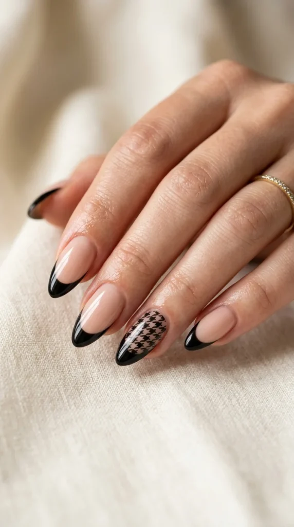 21. Black French Tips with Houndstooth Accents.webp