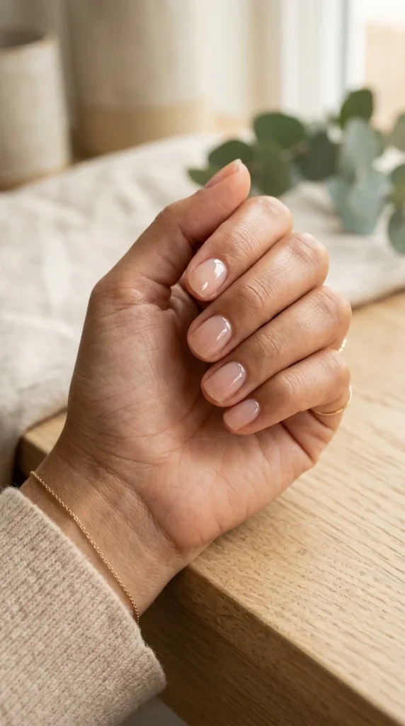 23. Simple No-Design Glossy Gel Nails.webp
