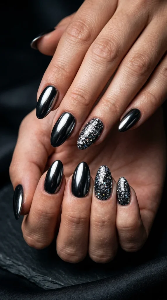 3. Black Chrome with Glitter Accents.webp