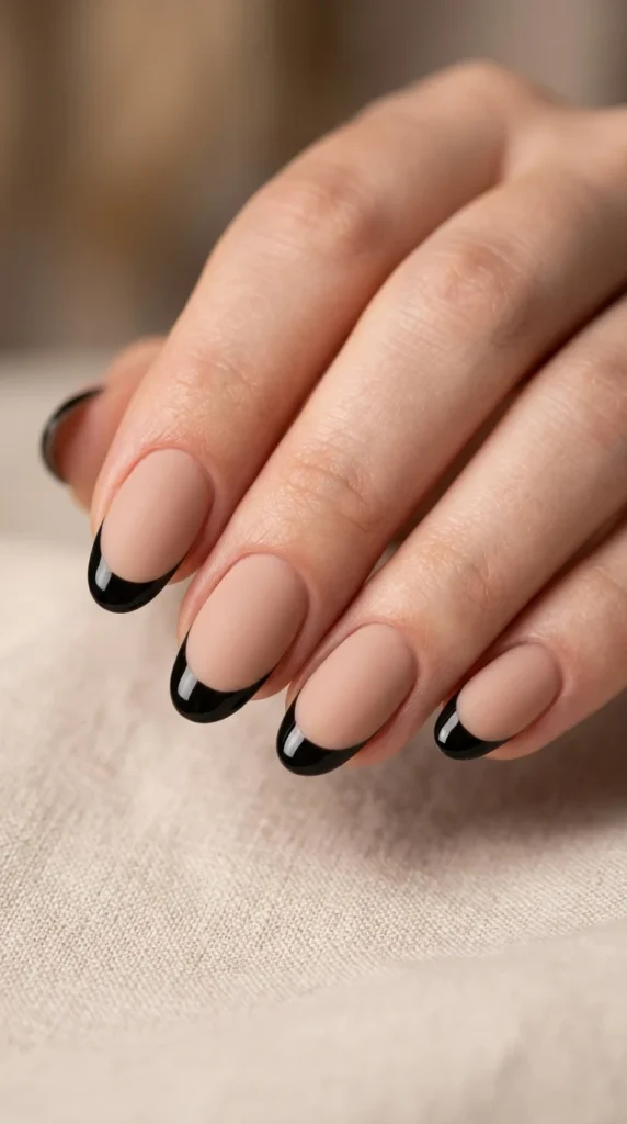 3. Matte Base with Glossy Black Tips.webp