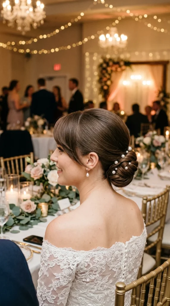 3. Side-Swept Bangs with Classic Chignon for Timeless Look.webp